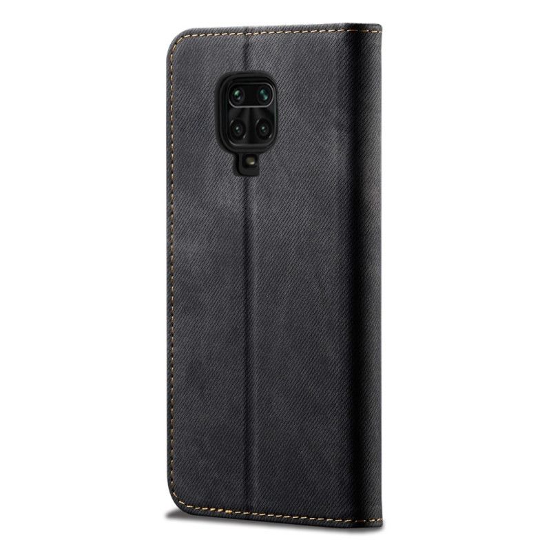 Folio-hoesje Xiaomi Redmi Note 9S / Note 9 Pro Donkerblauw Zwart Jeansstof