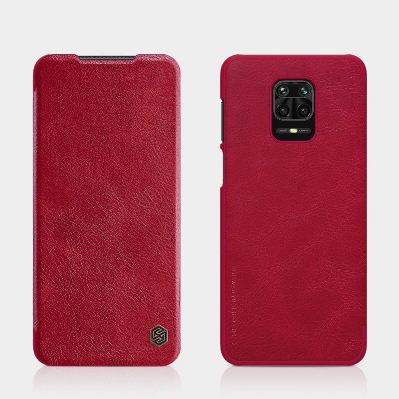 Folio-hoesje Xiaomi Redmi Note 9S / Note 9 Pro Rood Zwart Nillkin Qin-Reeks