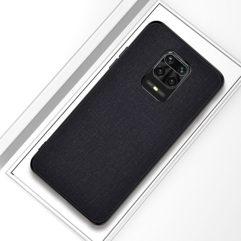 Hoesje voor Xiaomi Redmi Note 9S / Note 9 Pro Grijs Zwart Stof Textuur