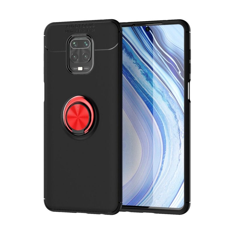 Hoesje voor Xiaomi Redmi Note 9S / Note 9 Pro Rood Zwart Roterende Ring