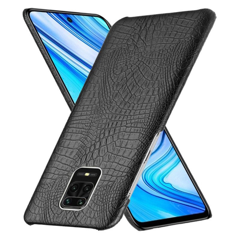 Hoesje voor Xiaomi Redmi Note 9S / Note 9 Pro Wit Zwart Krokodillenhuidstijl