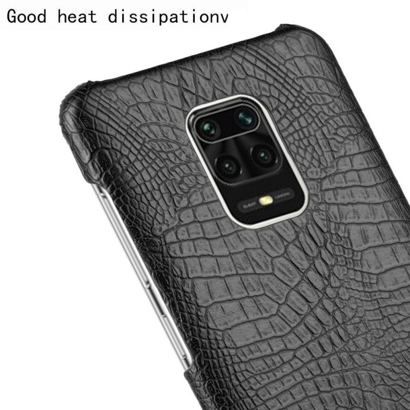 Hoesje voor Xiaomi Redmi Note 9S / Note 9 Pro Wit Zwart Krokodillenhuidstijl