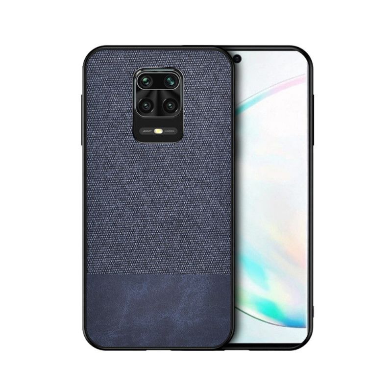 Hoesje Xiaomi Redmi Note 9S / Note 9 Pro Grijs Zwart Imitatieleren Bijtpatroon