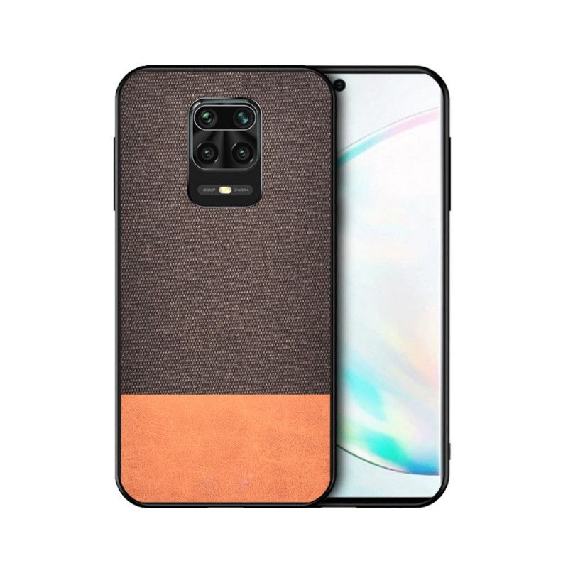 Hoesje Xiaomi Redmi Note 9S / Note 9 Pro Grijs Zwart Imitatieleren Bijtpatroon