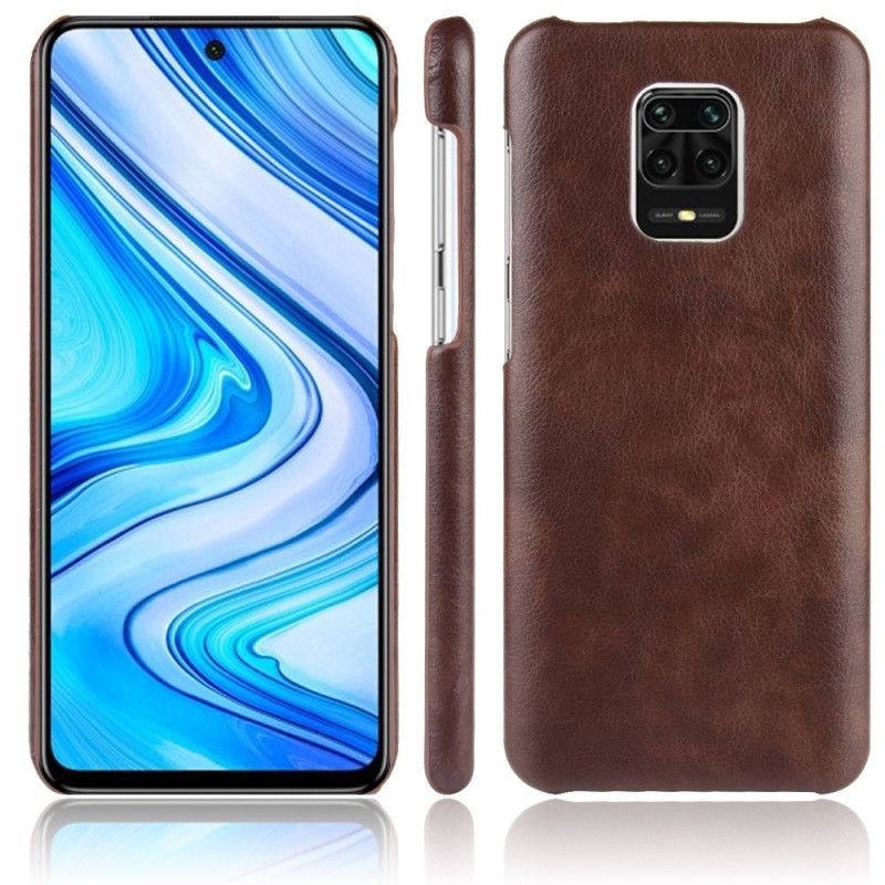 Hoesje Xiaomi Redmi Note 9S / Note 9 Pro Grijs Zwart Lychee Leereffect