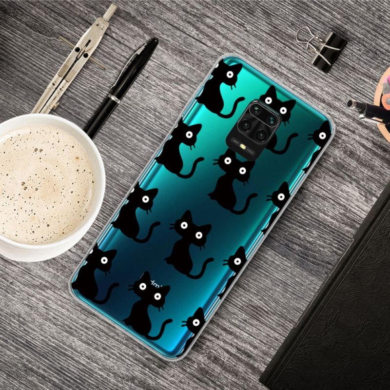 Hoesje Xiaomi Redmi Note 9S / Note 9 Pro Meerdere Zwarte Katten