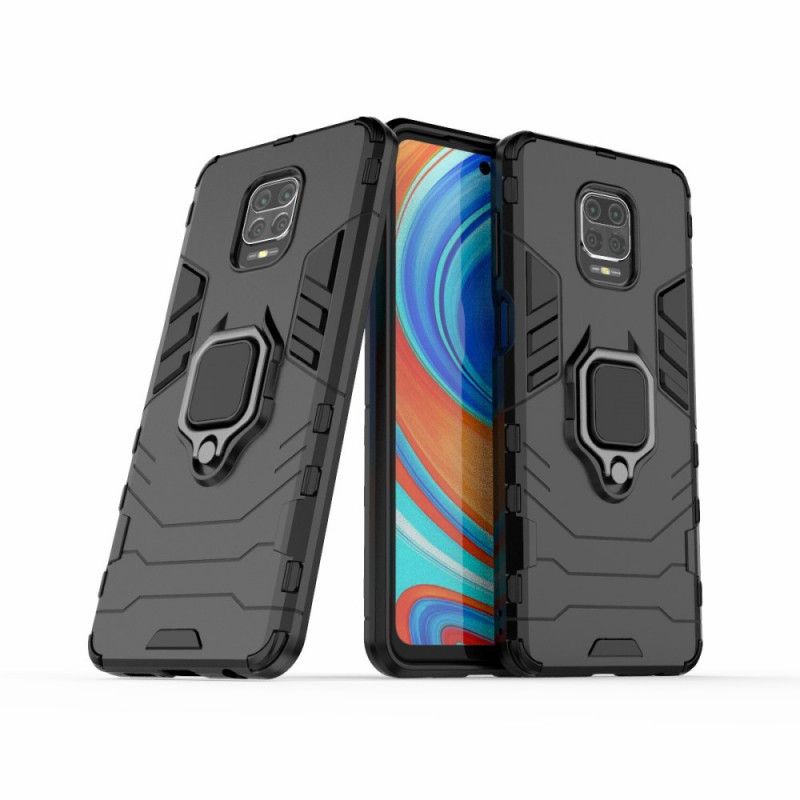 Hoesje Xiaomi Redmi Note 9S / Note 9 Pro Rood Zwart Resistente Ring