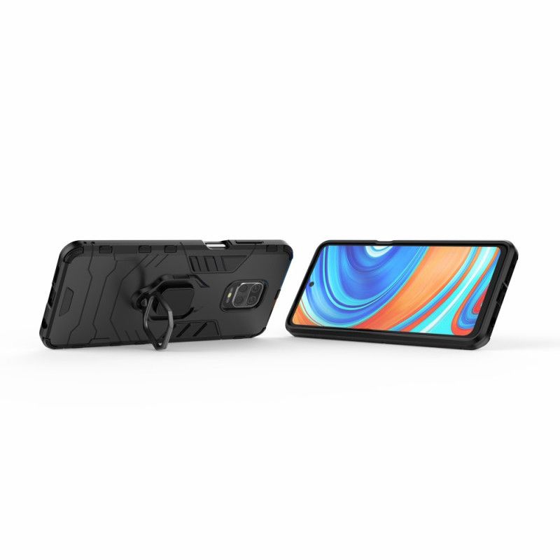 Hoesje Xiaomi Redmi Note 9S / Note 9 Pro Rood Zwart Resistente Ring