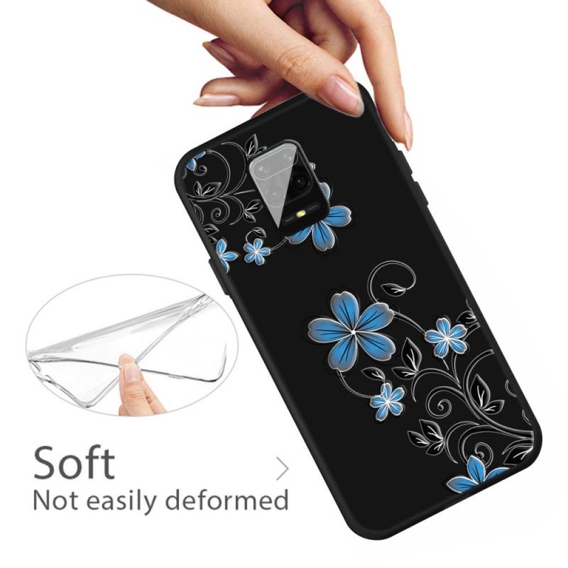 Hoesje Xiaomi Redmi Note 9S / Note 9 Pro Telefoonhoesje Blauwe Bloemen