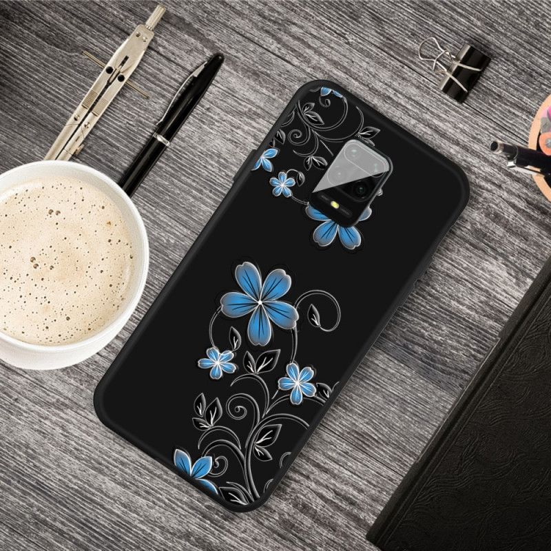 Hoesje Xiaomi Redmi Note 9S / Note 9 Pro Telefoonhoesje Blauwe Bloemen