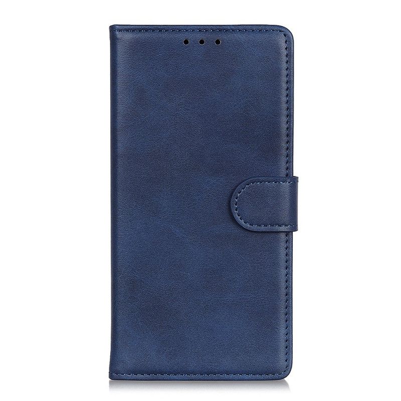 Leren Hoesje voor Xiaomi Redmi Note 9S / Note 9 Pro Donkerblauw Zwart Retro Mat Leereffect