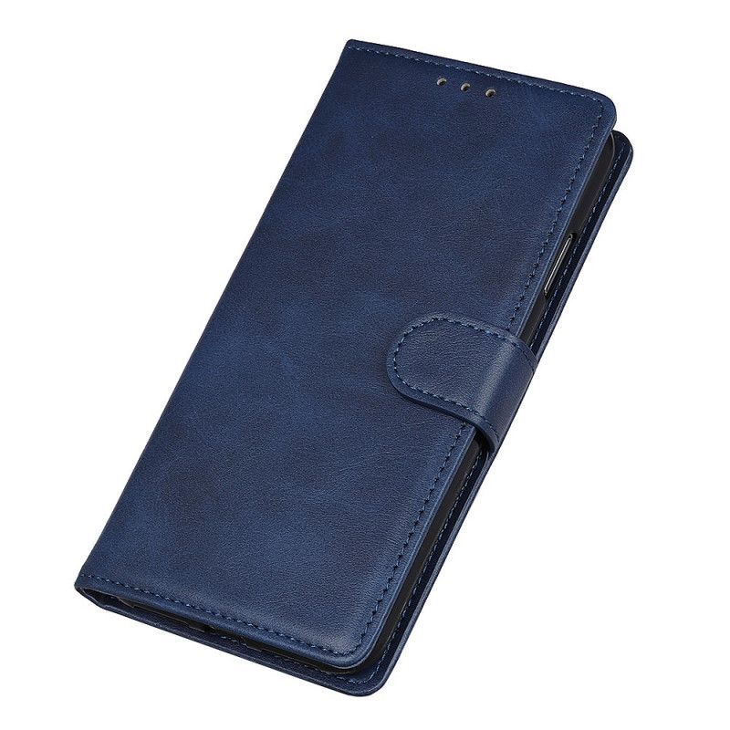 Leren Hoesje voor Xiaomi Redmi Note 9S / Note 9 Pro Donkerblauw Zwart Retro Mat Leereffect