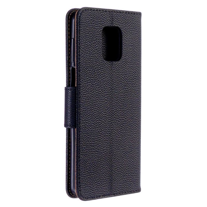 Leren Hoesje voor Xiaomi Redmi Note 9S / Note 9 Pro Grijs Zwart Lychee Leereffect