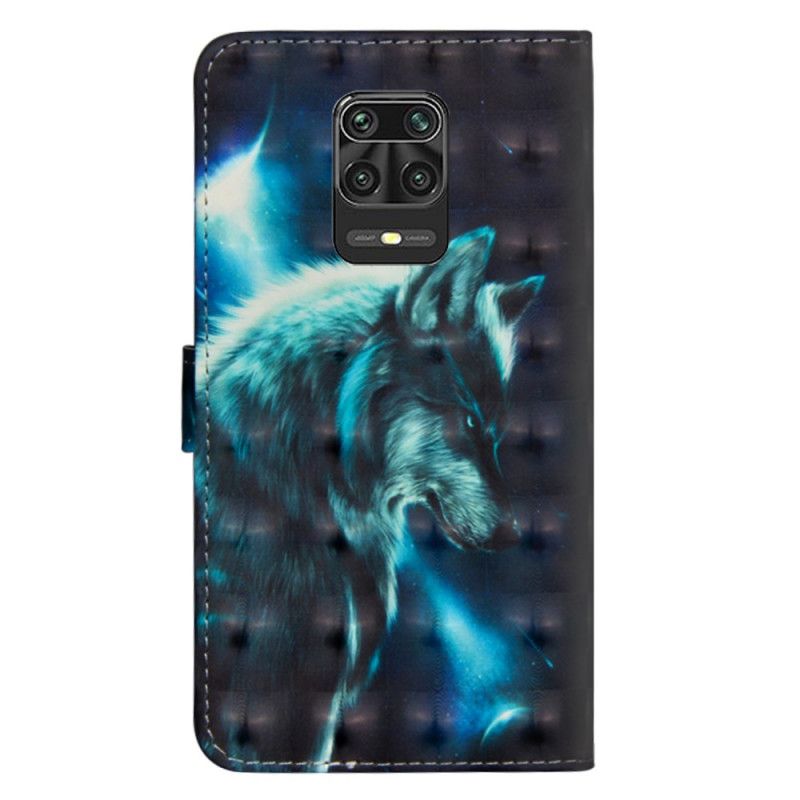 Leren Hoesje voor Xiaomi Redmi Note 9S / Note 9 Pro Majestueuze Wolf