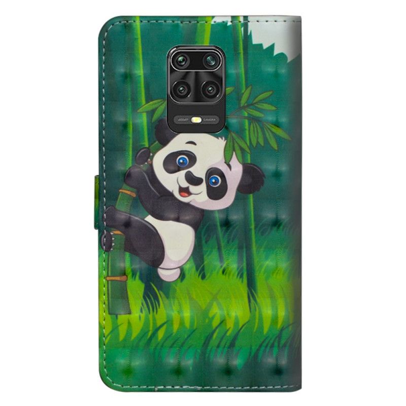 Leren Hoesje voor Xiaomi Redmi Note 9S / Note 9 Pro Panda En Bamboe