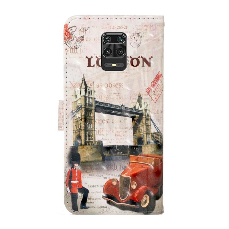 Leren Hoesje voor Xiaomi Redmi Note 9S / Note 9 Pro Reis Naar Londen