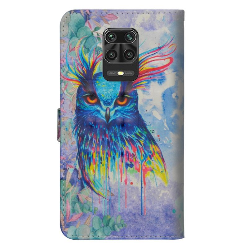 Leren Hoesje Xiaomi Redmi Note 9S / Note 9 Pro Aquarel Vogel