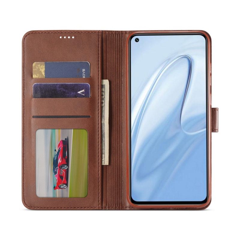 Leren Hoesje Xiaomi Redmi Note 9S / Note 9 Pro Grijs Zwart Lc.Imeeke Leereffect