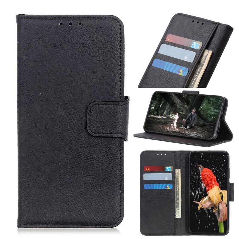 Leren Hoesje Xiaomi Redmi Note 9S / Note 9 Pro Rood Zwart Ultra Lychee Kunstleer