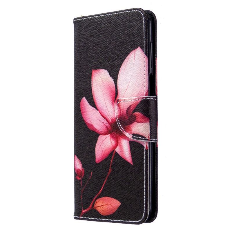 Leren Hoesje Xiaomi Redmi Note 9S / Note 9 Pro Roze Bloem