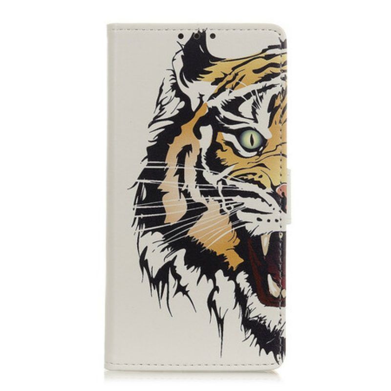 Folio-hoesje voor Samsung Galaxy A52 4G / A52 5G / A52s 5G Woeste Tijger