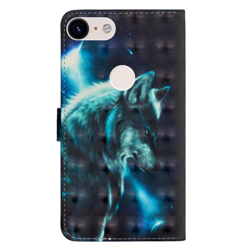 Cover Folio-hoesje Google Pixel 3 XL Telefoonhoesje Majestueuze Wolf