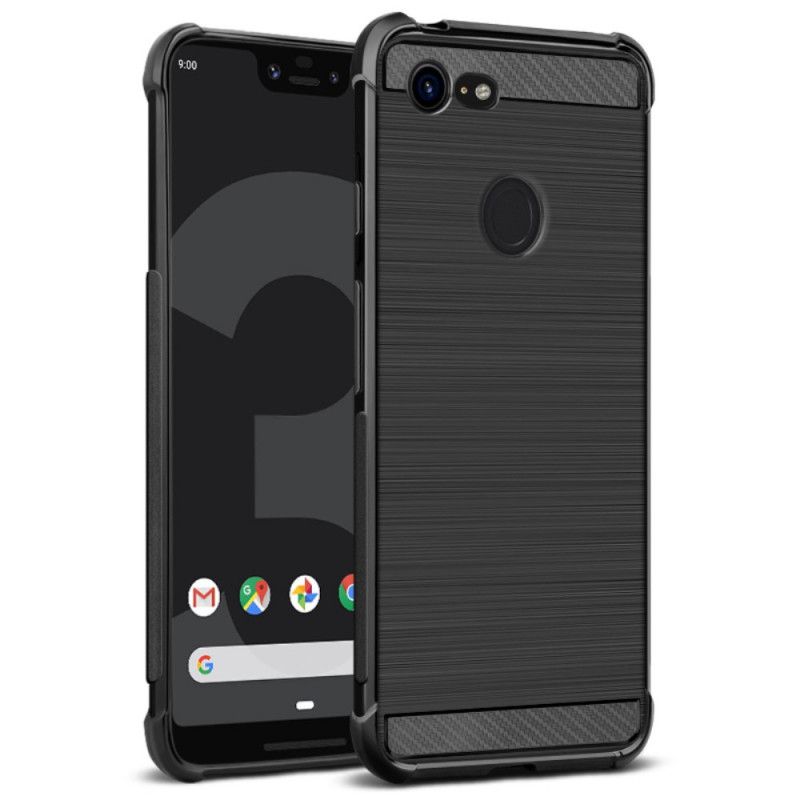 Hoesje Google Pixel 3 XL Imak Geborstelde Koolstofvezel