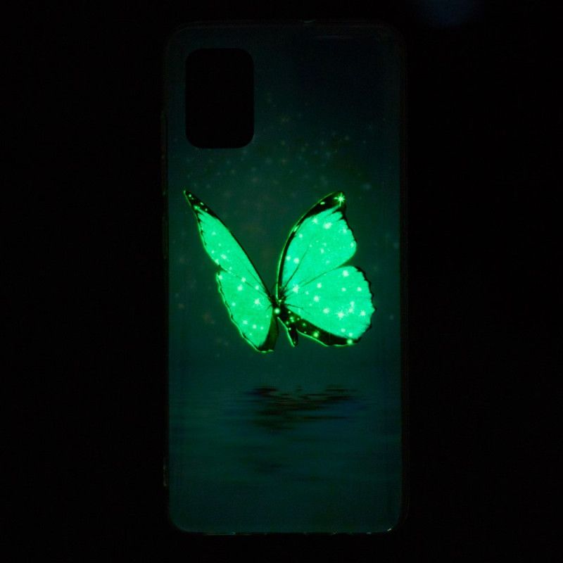 Case Hoesje Xiaomi Redmi 10 Telefoonhoesje Fluorescerende Blauwe Vlinder