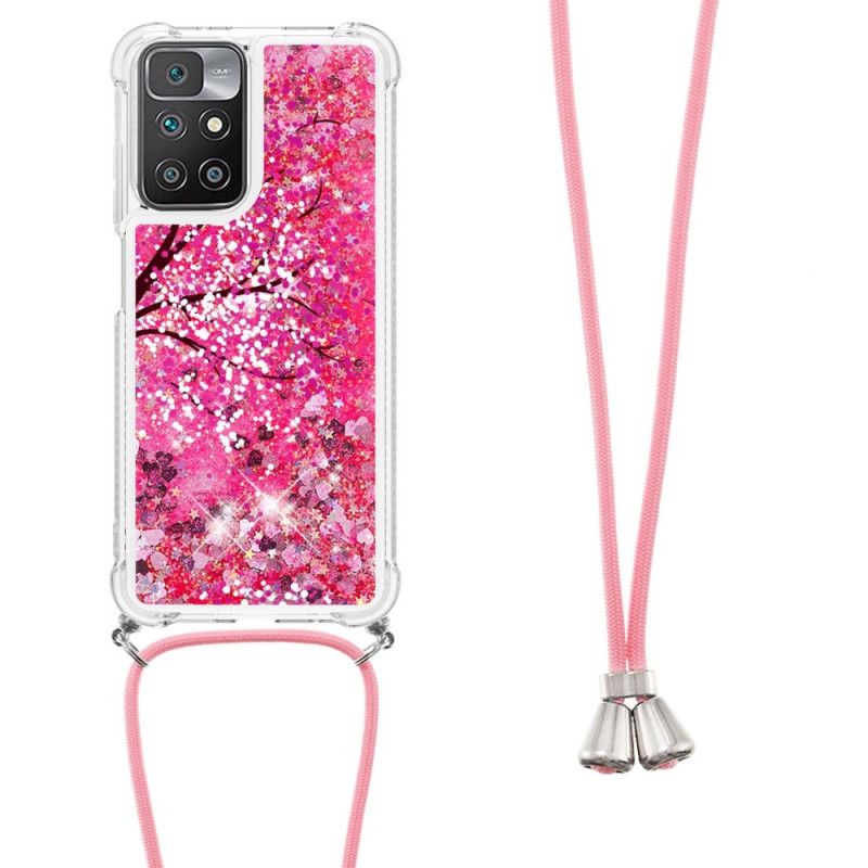 Case Hoesje Xiaomi Redmi 10 Telefoonhoesje Glitterboom Met Snoer