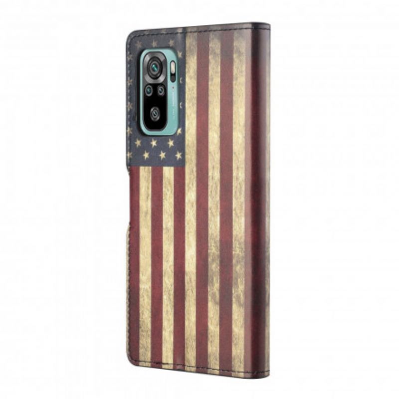 Flip Case Leren Xiaomi Redmi 10 Amerikaanse Vlag