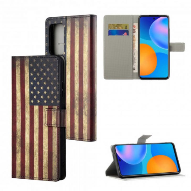 Flip Case Leren Xiaomi Redmi 10 Amerikaanse Vlag