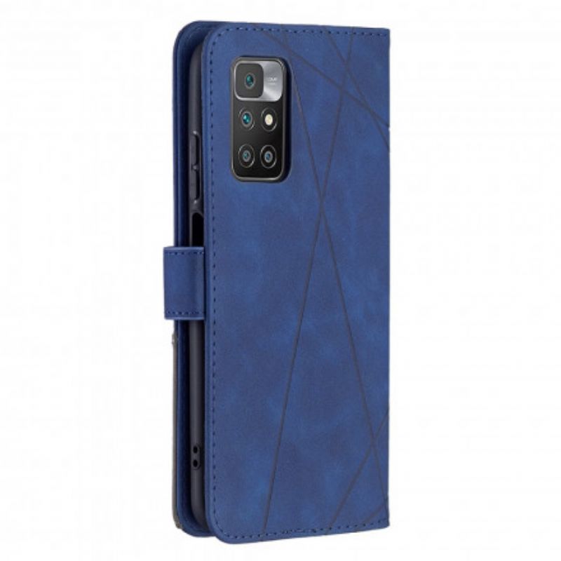 Flip Case Leren Xiaomi Redmi 10 Driehoek Binfen Kleur