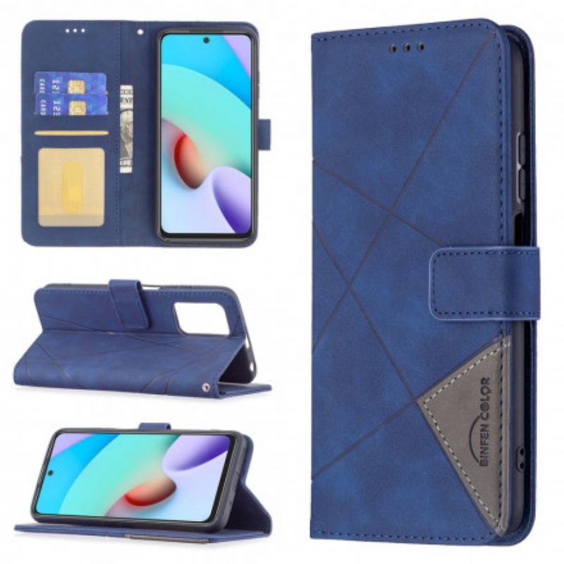 Flip Case Leren Xiaomi Redmi 10 Driehoek Binfen Kleur