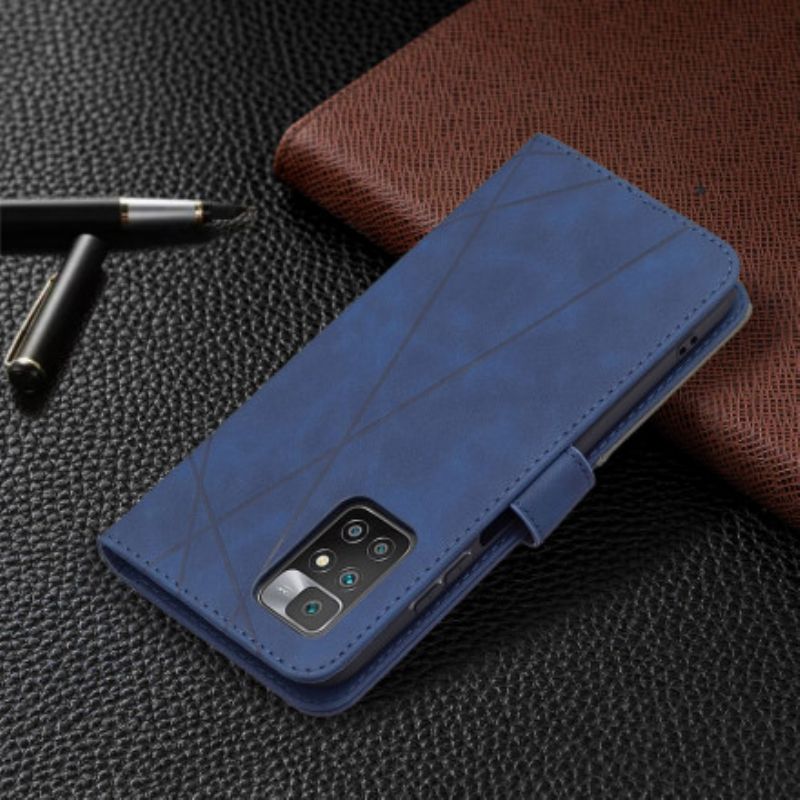 Flip Case Leren Xiaomi Redmi 10 Driehoek Binfen Kleur