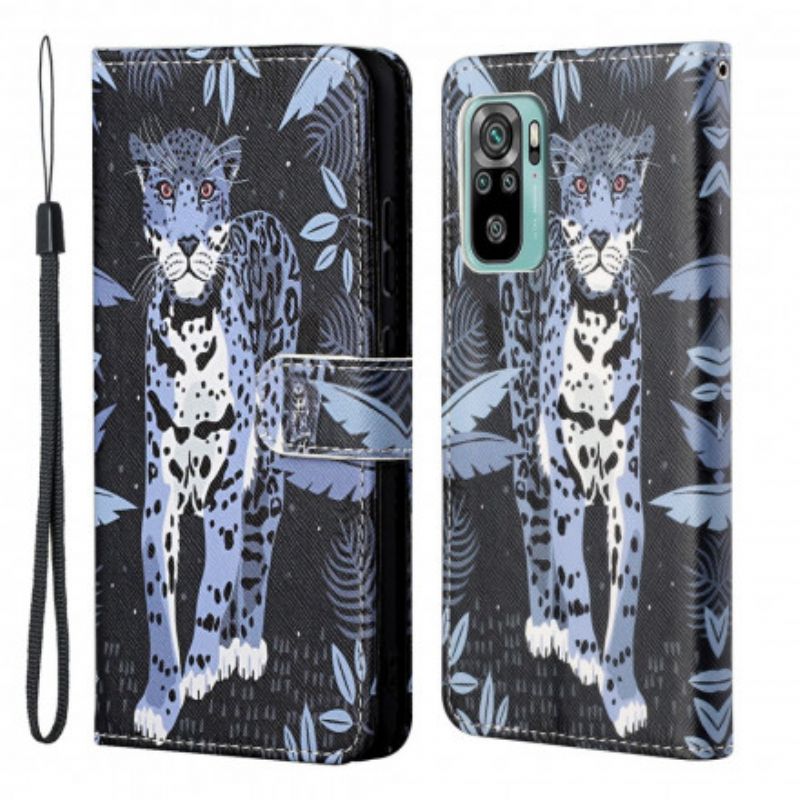 Flip Case Leren Xiaomi Redmi 10 Leopard Strappy