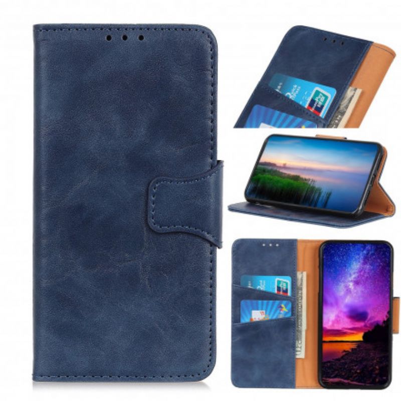 Flip Case Leren Xiaomi Redmi 10 Splitlederen Omkeerbare Sluiting