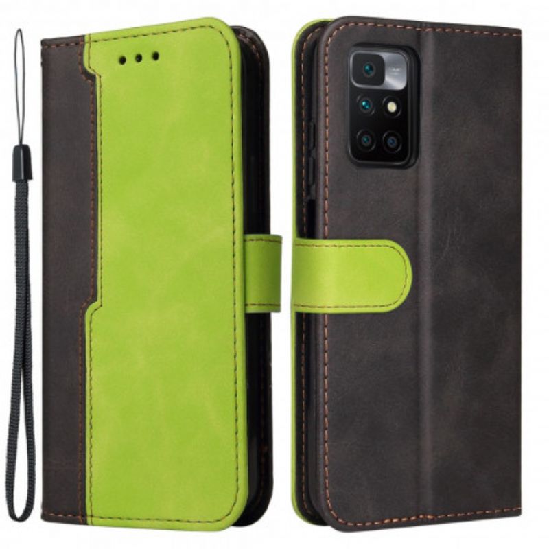 Flip Case Leren Xiaomi Redmi 10 Tweekleurig