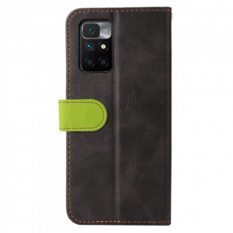 Flip Case Leren Xiaomi Redmi 10 Tweekleurig