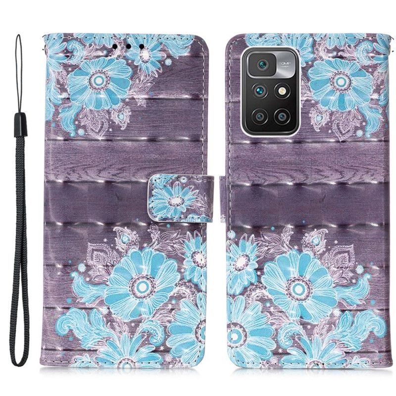 Folio-hoesje Xiaomi Redmi 10 Blauwe Bloemen