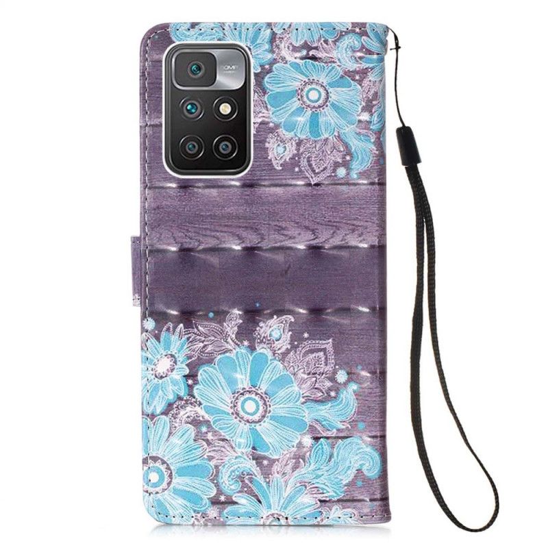 Folio-hoesje Xiaomi Redmi 10 Blauwe Bloemen