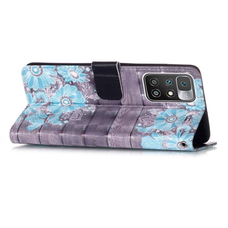 Folio-hoesje Xiaomi Redmi 10 Blauwe Bloemen