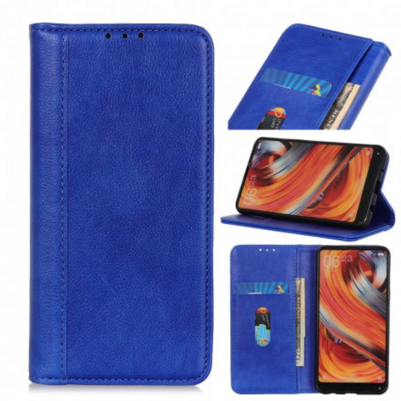 Folio-hoesje Xiaomi Redmi 10 Elegantie Split Litchi Leer Bescherming Hoesje