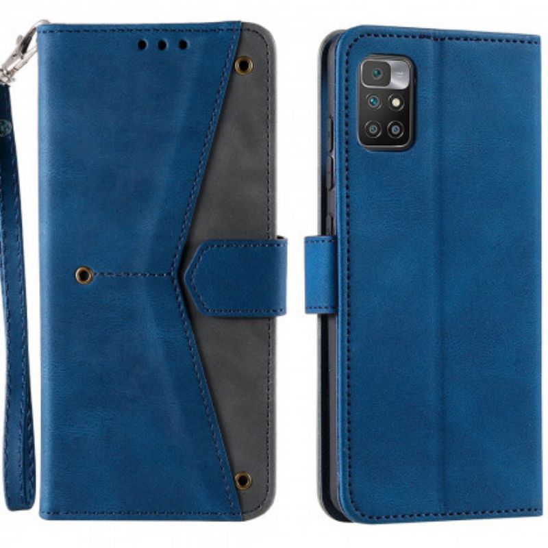 Folio-hoesje Xiaomi Redmi 10 Skin-touch Naden