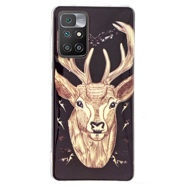 Hoesje Voor Xiaomi Redmi 10 Majestueuze Fluorescerende Stag