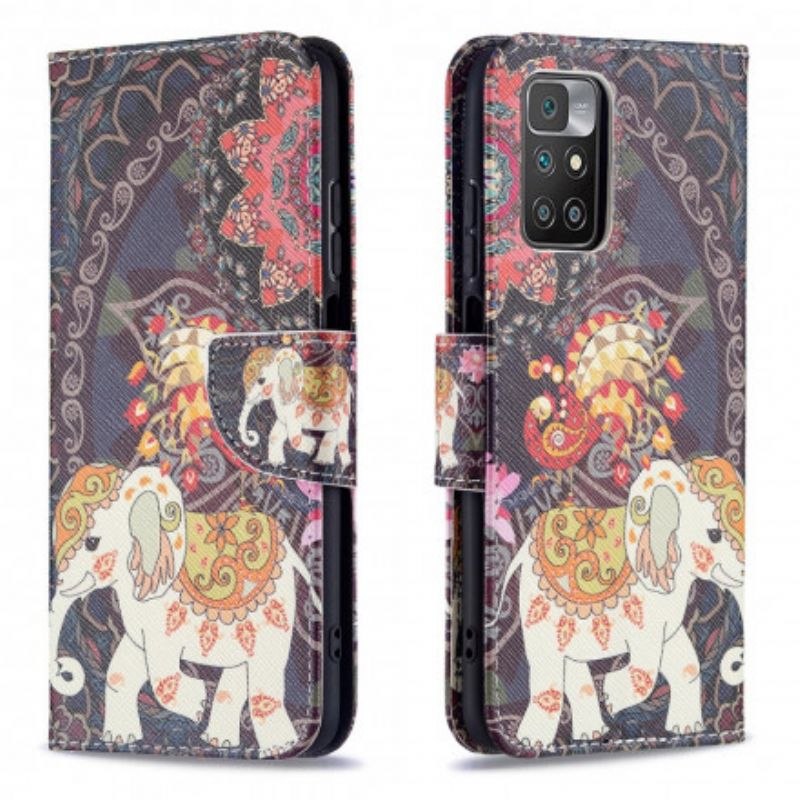 Leren Hoesje Xiaomi Redmi 10 Indische Olifanten