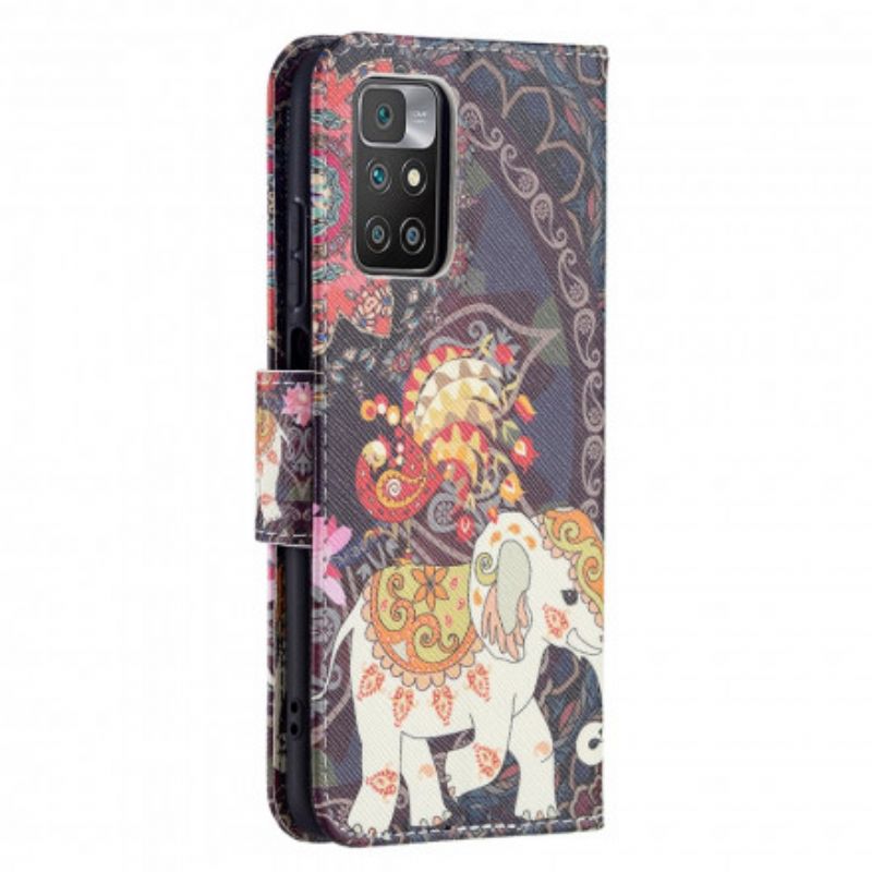 Leren Hoesje Xiaomi Redmi 10 Indische Olifanten