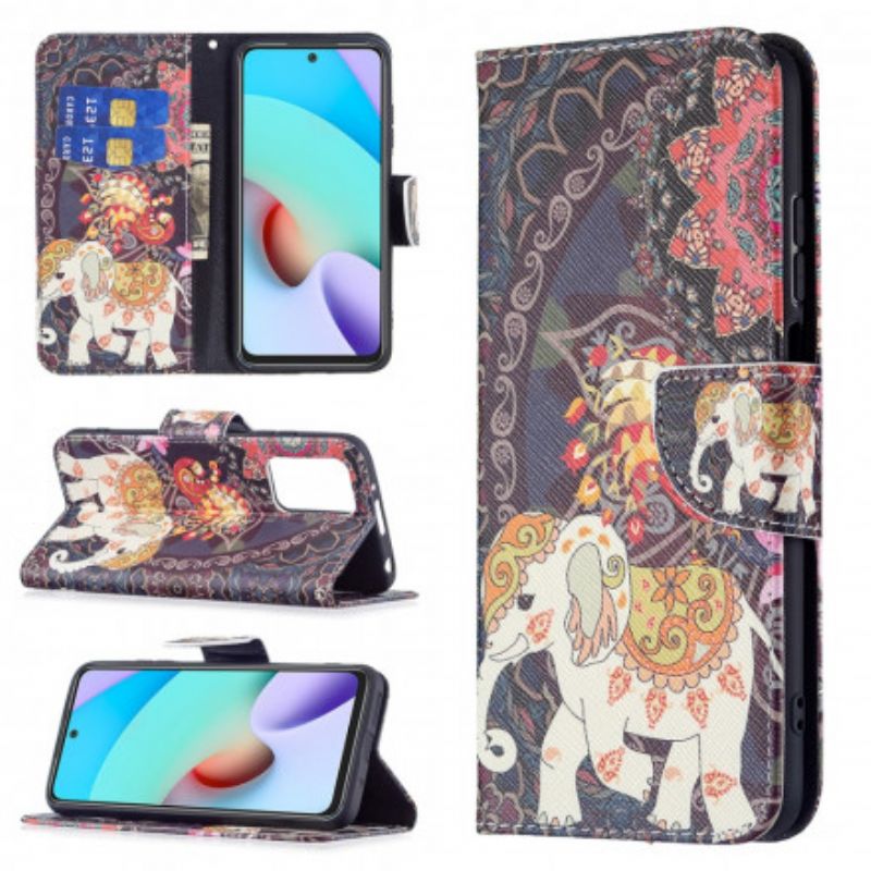 Leren Hoesje Xiaomi Redmi 10 Indische Olifanten