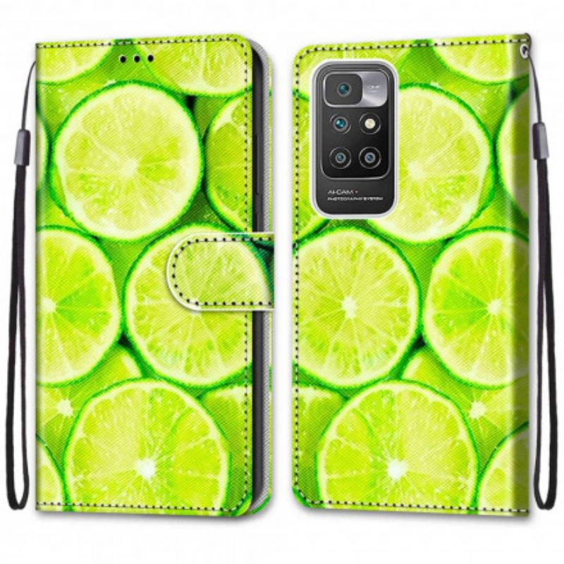 Leren Hoesje Xiaomi Redmi 10 Limoenen Bescherming Hoesje