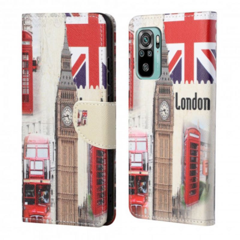 Leren Hoesje Xiaomi Redmi 10 Londen Leven Bescherming Hoesje