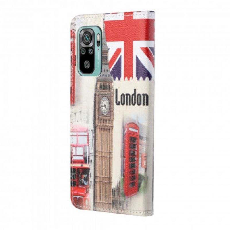 Leren Hoesje Xiaomi Redmi 10 Londen Leven Bescherming Hoesje